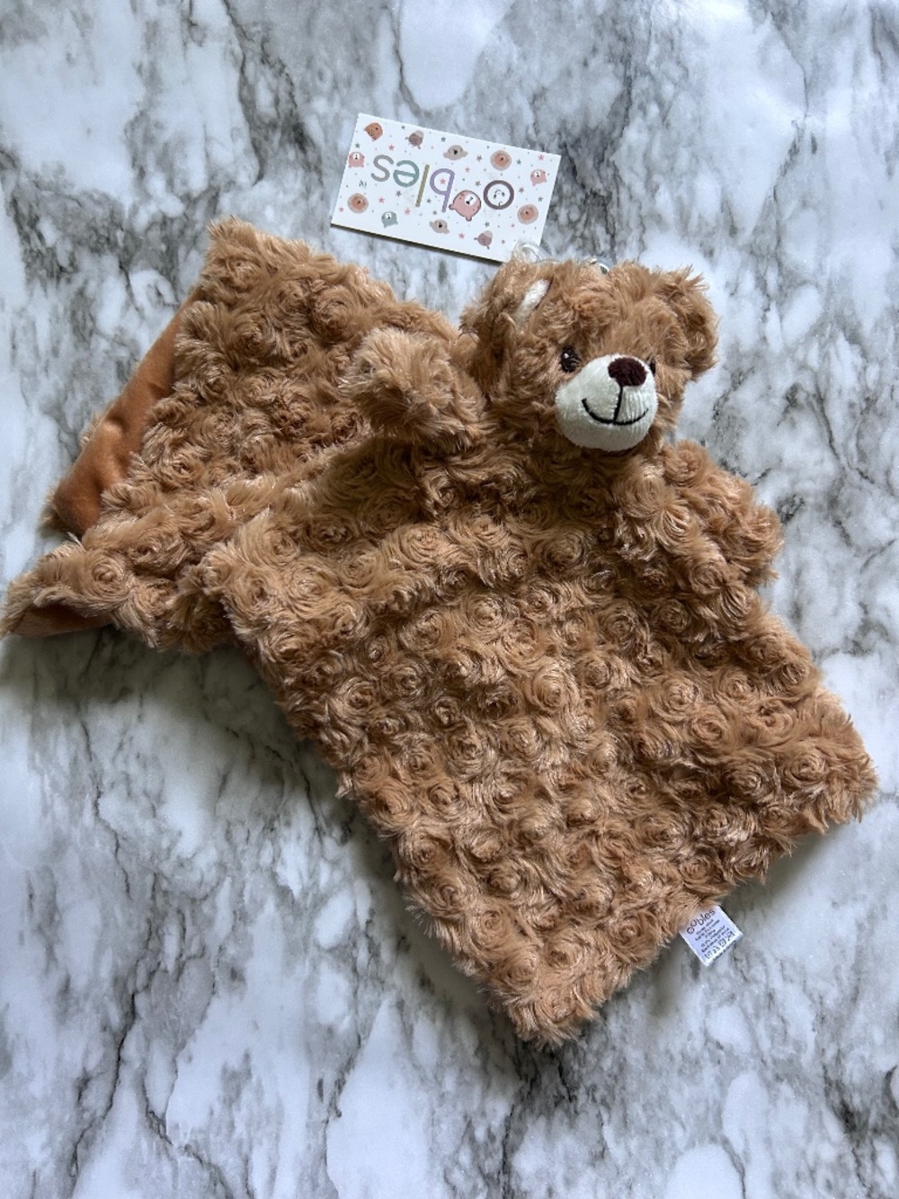 NWT Oobles Teddy Bear Plush Security Blanket Soft Toy